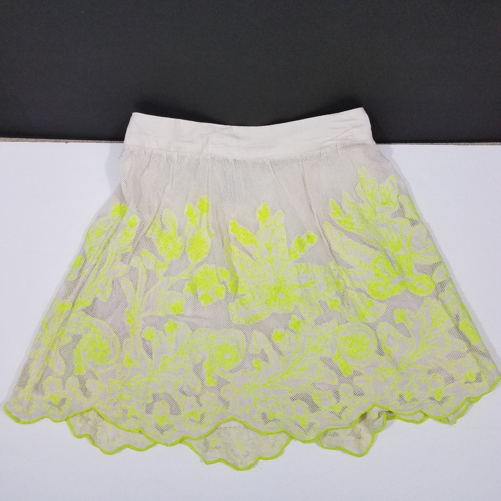 Anthro Vanessa Virigina Neon Tulle Skirt Size 2